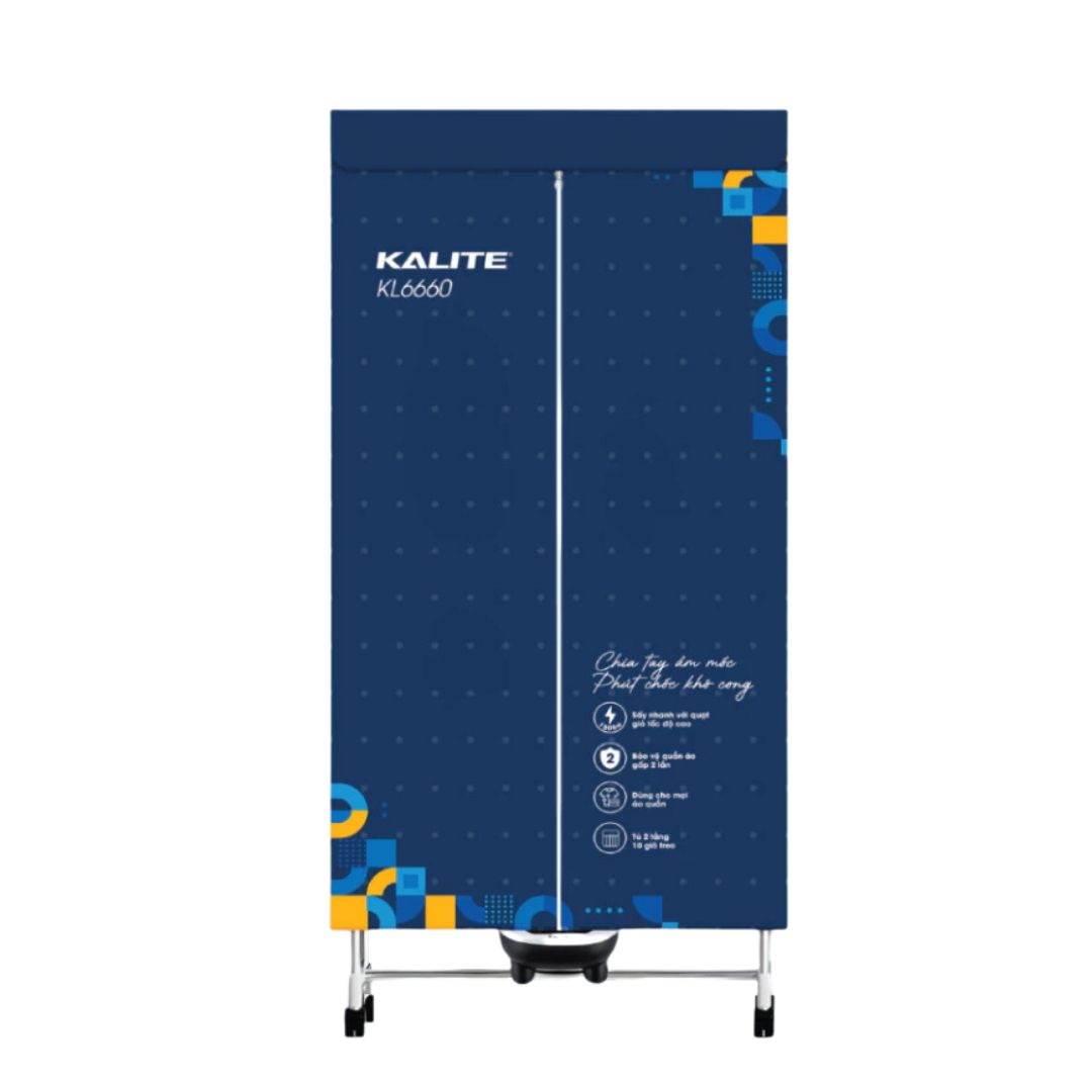 Tủ Sấy Quần Áo Kalite KL6660 GHM, Sấy Khô Nhanh Chóng, Tiết Kiệm Thời Gian, Hàng Chính Hãng.