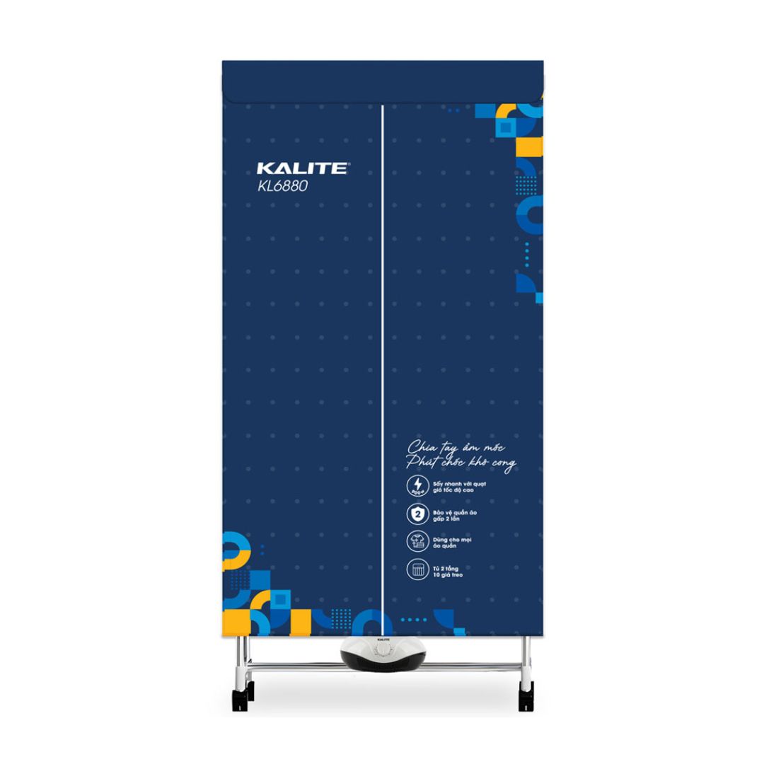  Tủ sấy quần áo Kalite KL6880, Sấy Khô Nhanh Chóng, Tiết Kiệm Thời Gian, Hàng Chính Hãng.